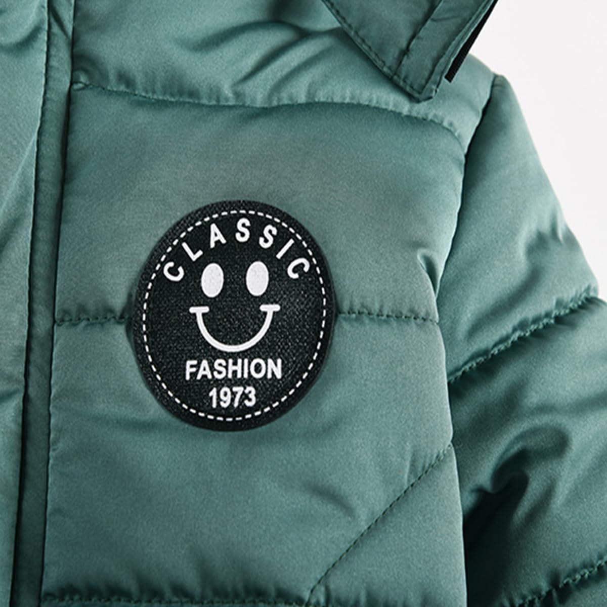 linboo Boys' Winter Jacket, Outdoor Coat, Parka with Fur Hood, Quilted Jacket, Cotton, Children's Jacket, Warm Winter Coat, Lined Winter Hooded Jacket