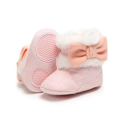 LACOFIA Baby Girls Soft Sole Winter Boots Toddler Warm Fleece Slippers Crawling Shoes