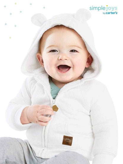 Simple Joys by Carter's Baby Girls' Hooded Sweater with Sherpa Lining Infant and Toddler Outerwear Jackets