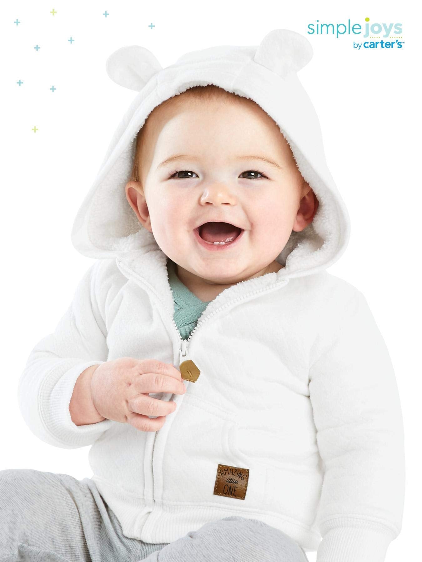 Simple Joys by Carter’s Baby Girls‘ Kapuzenpullover mit Sherpa-Linter Säuglings- und Kleinkind-Oberbekleidungsjacken