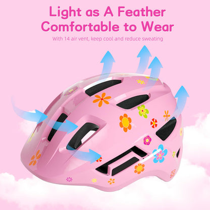 FAYDUDU Toddler Helmet Children's Bicycle Helmet Baby Multi-Sport Adjustable Helmet Sports Helmet Cycling Bicycle Scooter Skateboard Helmet Lightweight for Children Boys Girls from 2-8 Years Old