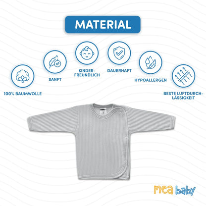 MEA BABY Unisex Baby Wrap Shirt Wrap Jacket Long Sleeve 100% Cotton Pack of 5 Wrap Shirt for Girls Wrap Shirt for Boys