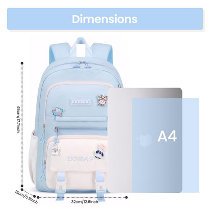 Tanou Schulrucksack Mädchen Schulranzen Kinder der 3.-7. Klasse, Rosa | Große Kapazität Schulrucksack Teenager, Leichter Nylon Mädchen Schultasche für Schule Reisen