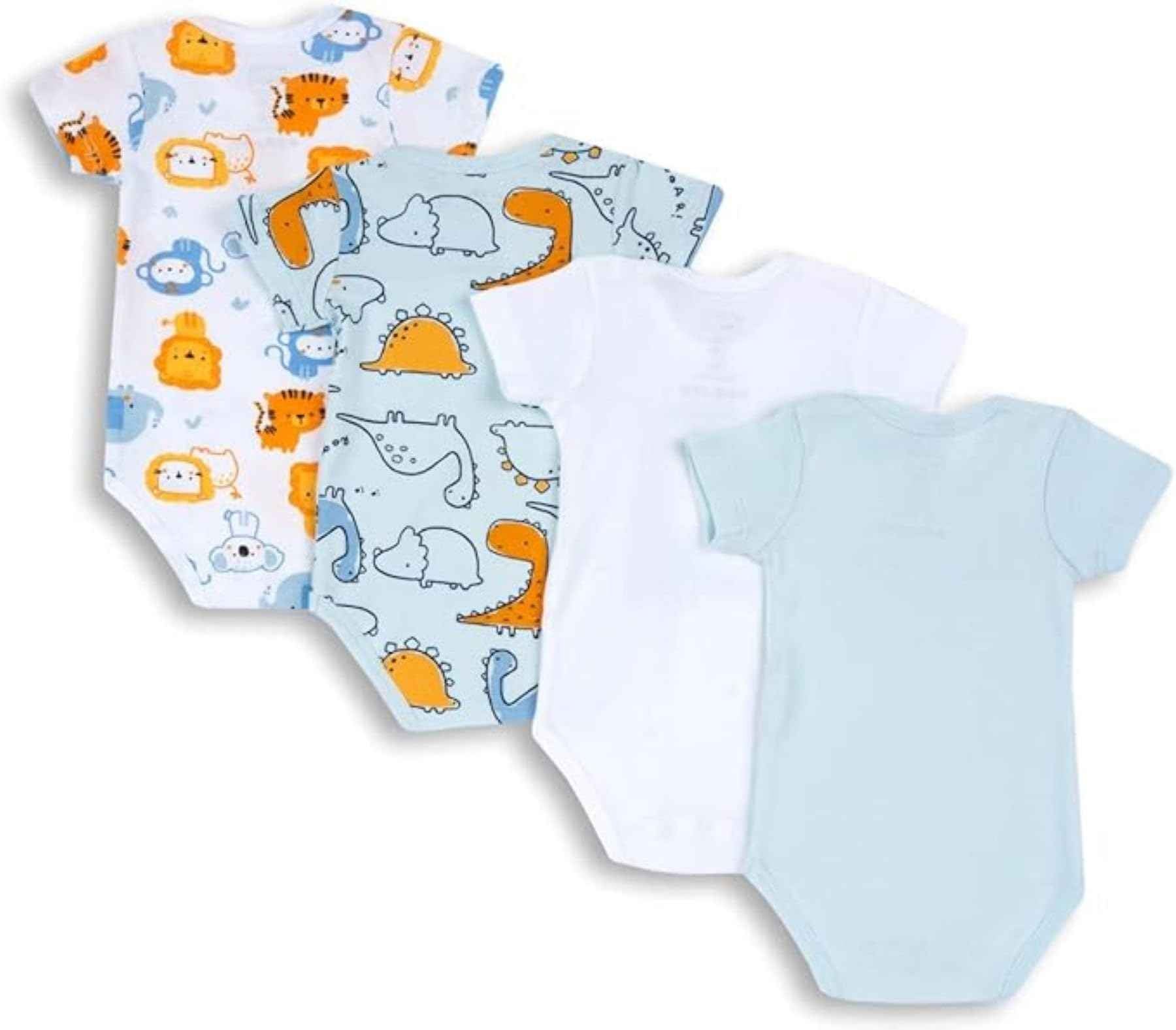 Chicco Unisex Baby Set Kurzarm Bodys aus Baumwolle Body (4er Pack)