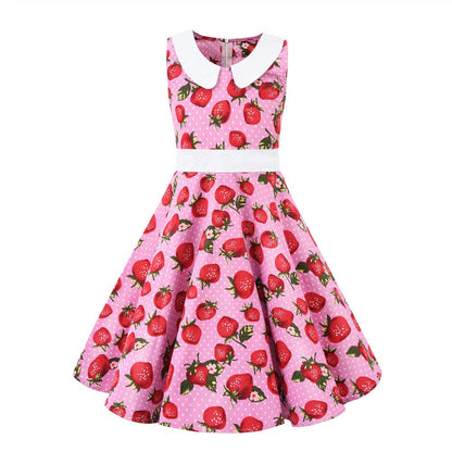 Mädchen Retro Vintage Rockabilly Kleid Partykleider Cocktailkleider