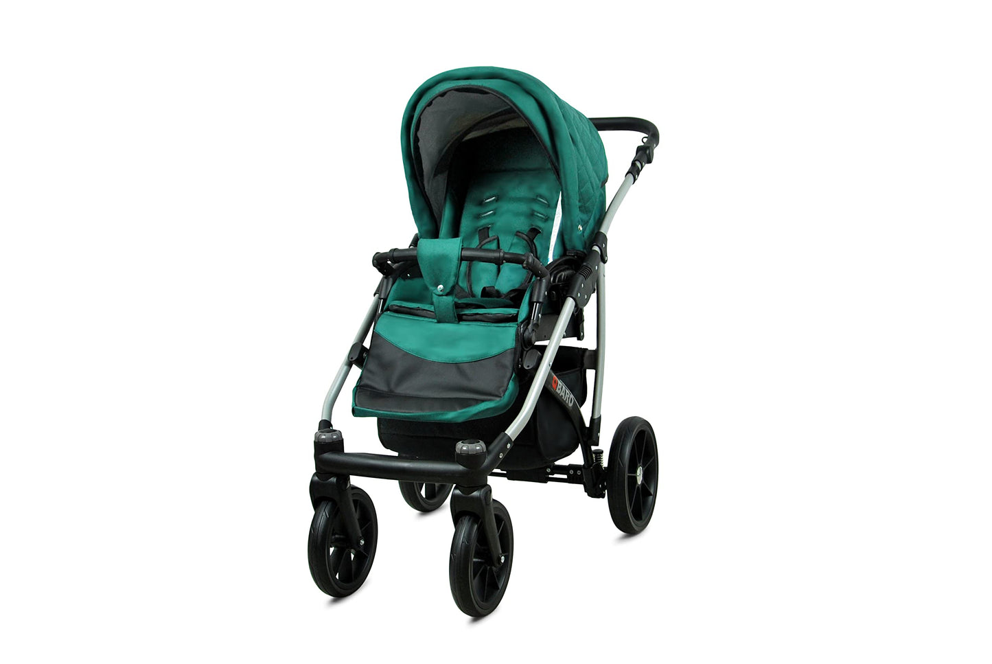 BabyLux® Bambimo Qbaro 3-in-1 Pushchair Set Including Baby Carrycot, Buggy Sports Seat, Car Seat - Car Seat - Pram Set - Combination Pram with Changing Bag, Rain Cover etc. 