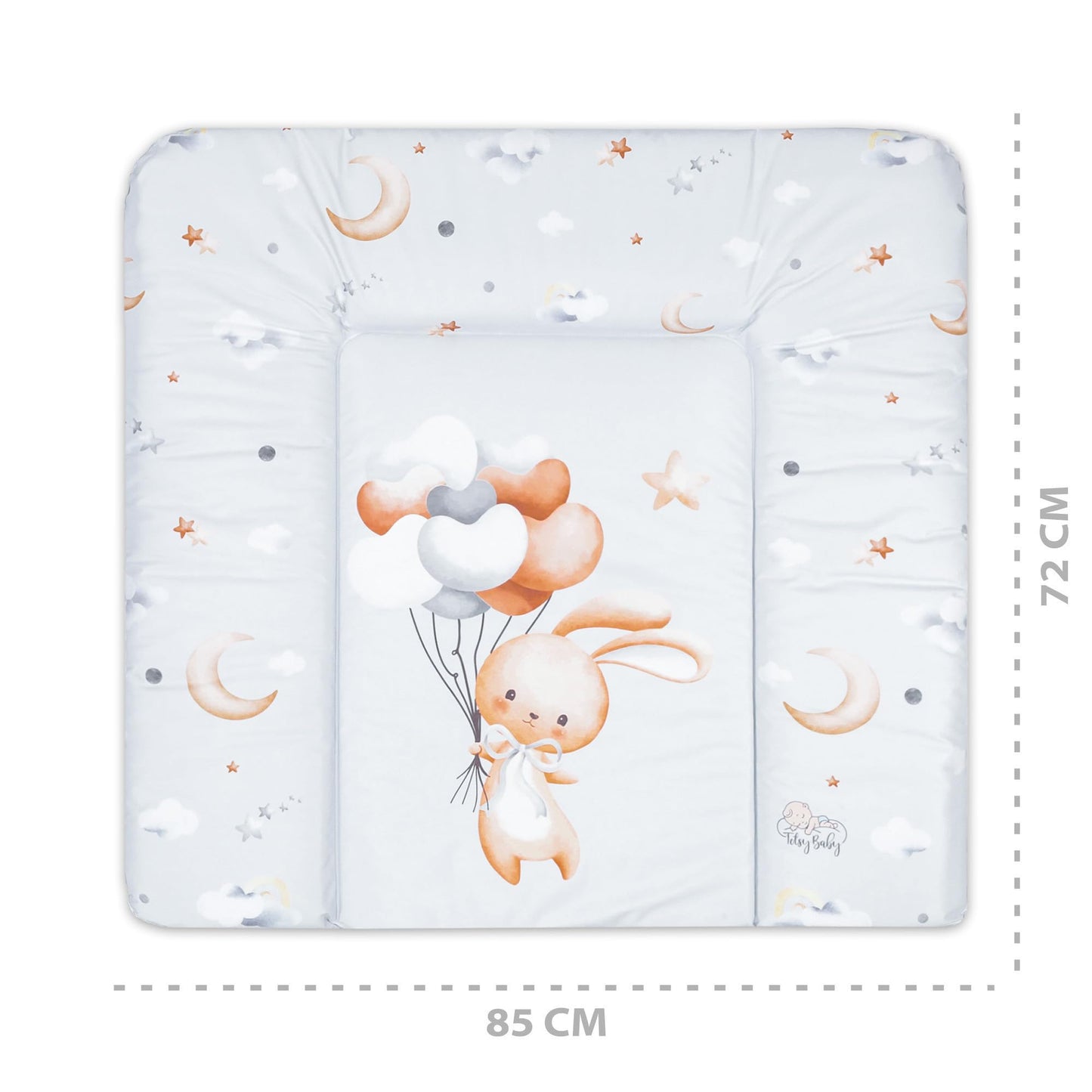 Wickelauflage Wickelunterlage abwaschbar und wasserdicht 75x72 cm - Wickelmatte zum Auflegen auf Wickeltisch Wickelaufsatz Wickelkommode oder Waschmaschine changing mat 75 x 72 Safari Motiv