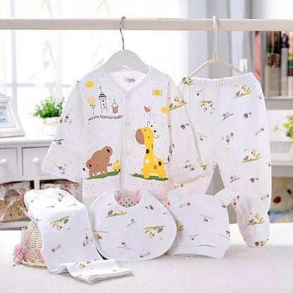 5 Stück Neugeborenen 0-3 M Jungen Mädchen Baby Baumwolle Kleidung Tops Hut Hosen Anzug Outfit Sets Eine Größe