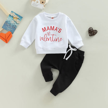 Baby Unisex Weihnachten 2-teilige Hosen Set Jungen Mädchen Weihnachten Outfit Langarm Lebkuchen Papas Mädchen Briefdruck Sweatshirt + Jogginghose Weihnachten Outfit Set Weihnachten Streetwear