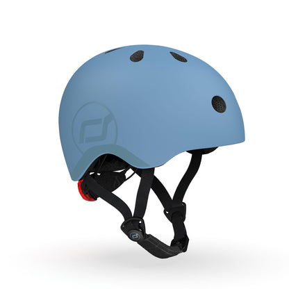 Scoot and Ride Baby Helmet with Adjustable Straps - Matte Finish - Small and Medium - Includes LED Safety Light and Soft Fleece Padding for Extra Protection