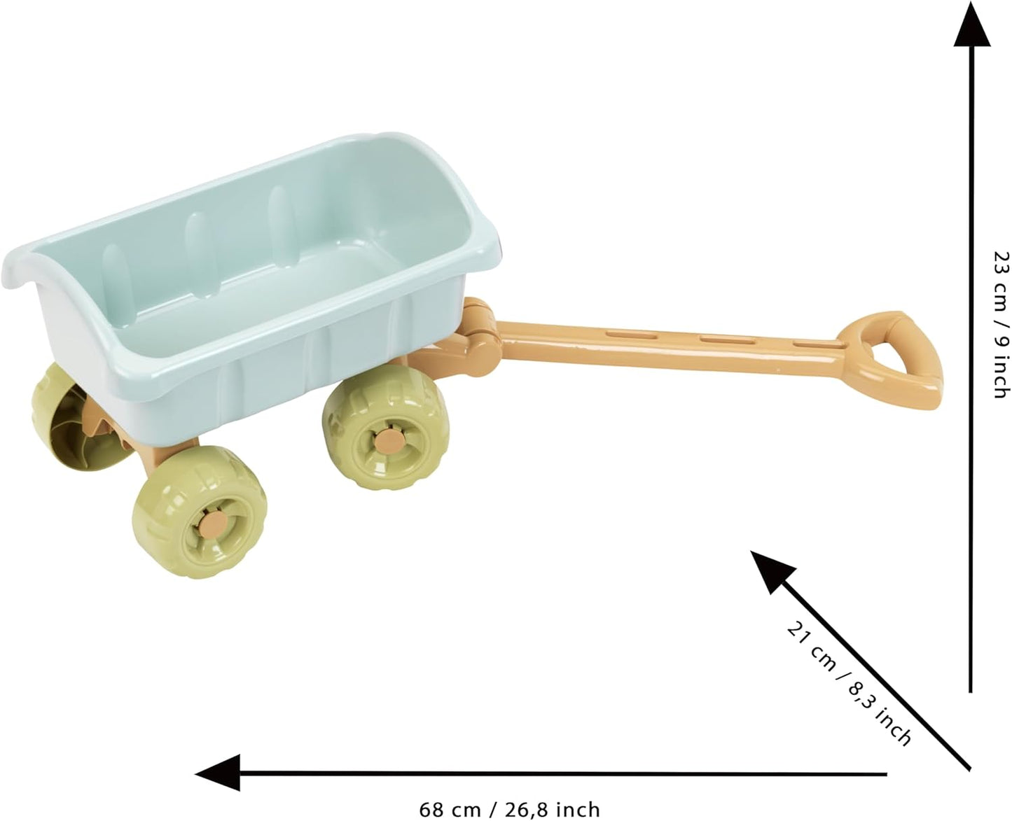 Theo Klein 7687 Handcart with Bucket Set, Robust Handcart, Includes Sandpit Toys, Recycled Plastic, Anti-UV, Toy for Children from 18 Months