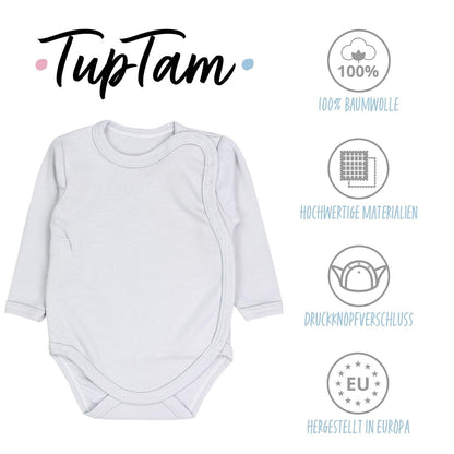 TupTam Baby Body Langarm – Wickelbody Langarm für Jungen & Mädchen, 5er Pack, 100% Baumwolle, OEKO-TEX