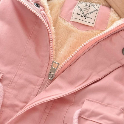 linboo Children's Winter Jacket Boys Girls Warm Lined Blouson Hoodie Thick Coat Parka Baby Winter Coats