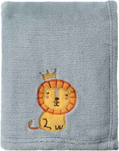 CREVENT Kleine Flauschige warme Baby-Überwurfdecke für Jungen, Kleinkinder, Kinderbett, Kinderwagen, 75 cm x 100 cm, graue Wolke