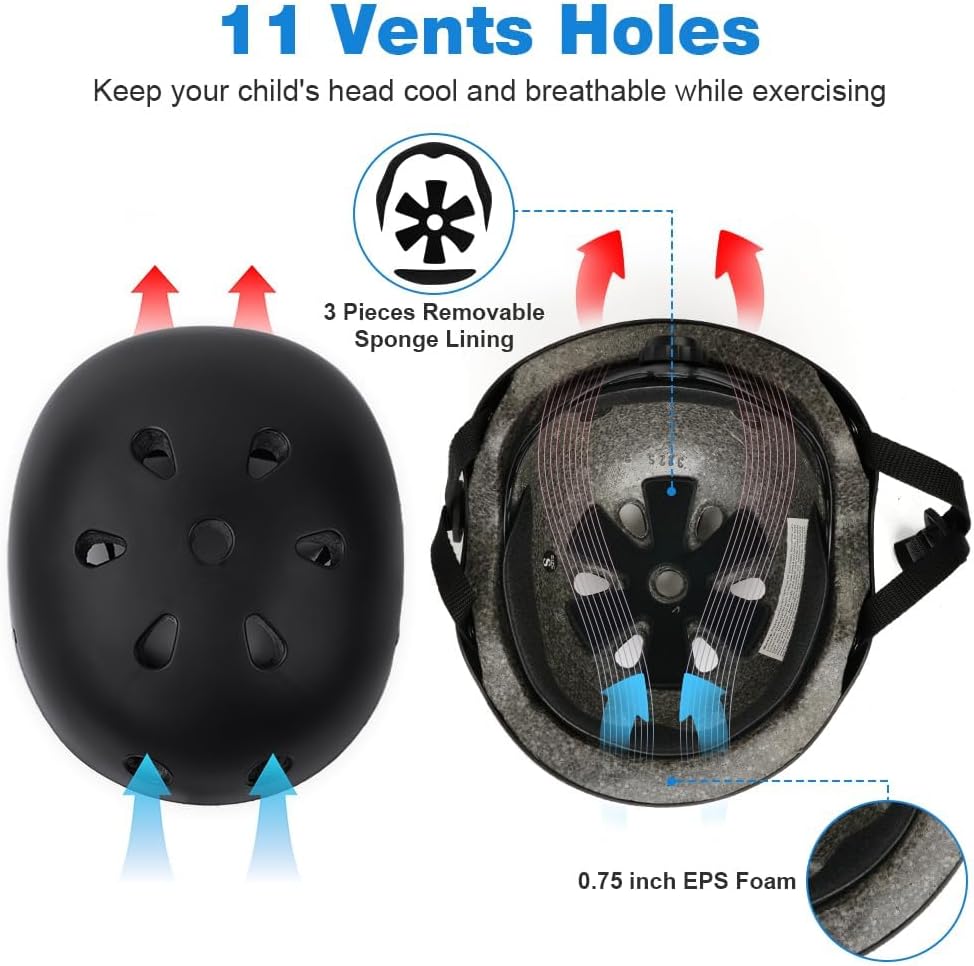 Flintronic Children's Bicycle Helmet, Children's Helmet, Bicycle Helmet for Children, Adjustable Skateboard Helmet for Bicycle, Skateboard, Scooter, Skating, Scooter, BMX for 2-13 Years