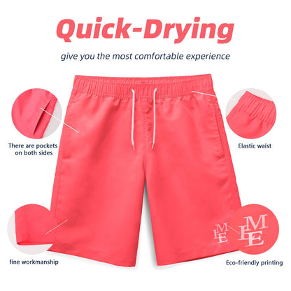 MEILONGER Badehose Jungen Badeshorts Schnelltrocknend Boardshorts mit Netzfutter Taschen und Verstellbarem Tunnelzug