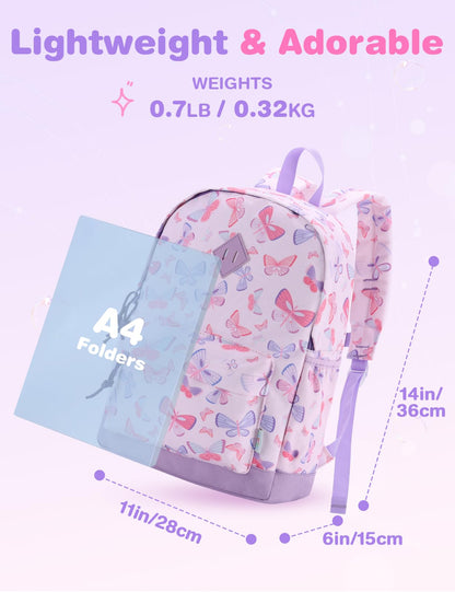Rucksack für Mädchen, 4-6 Jahre, Schulrucksack mit Seitentaschen und Brustgurt, 127-Einhorn, one size, Niedlich