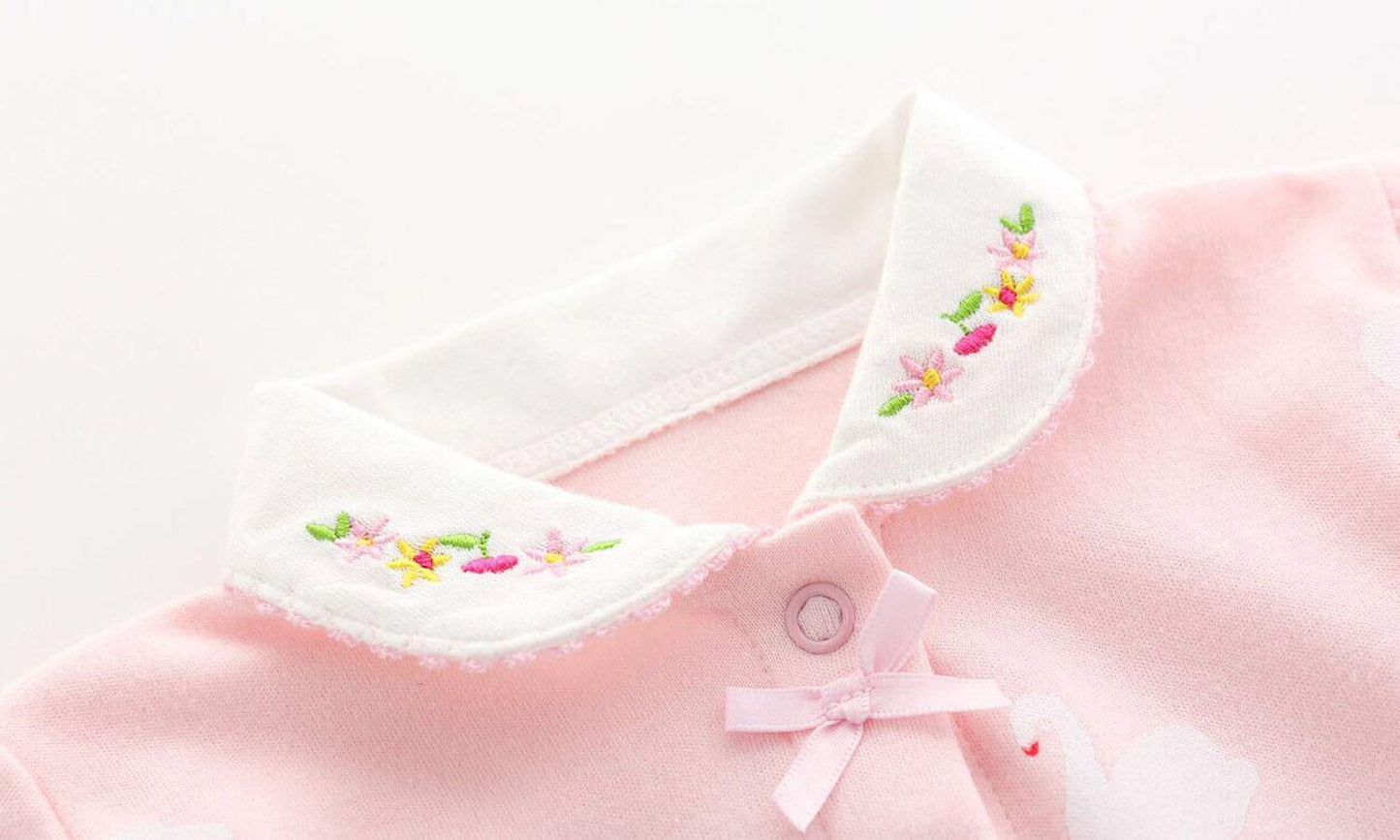 KIDDLETOWN Baby Pyjamas Newborn Baby Girls 0-3 Months Organic Cotton Long Sleeve Popper Frog Cartoon