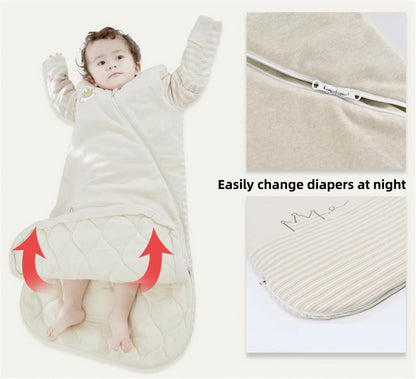 Chilsuessy Baby Sleeping Bag Winter with Removable Long Sleeve Organic Cotton Baby Sleeping Bag Small Children All-Year Sleeping Bag Pyjamas for Boys and Girls, Crown/2.5 Tog, 75-90 cm