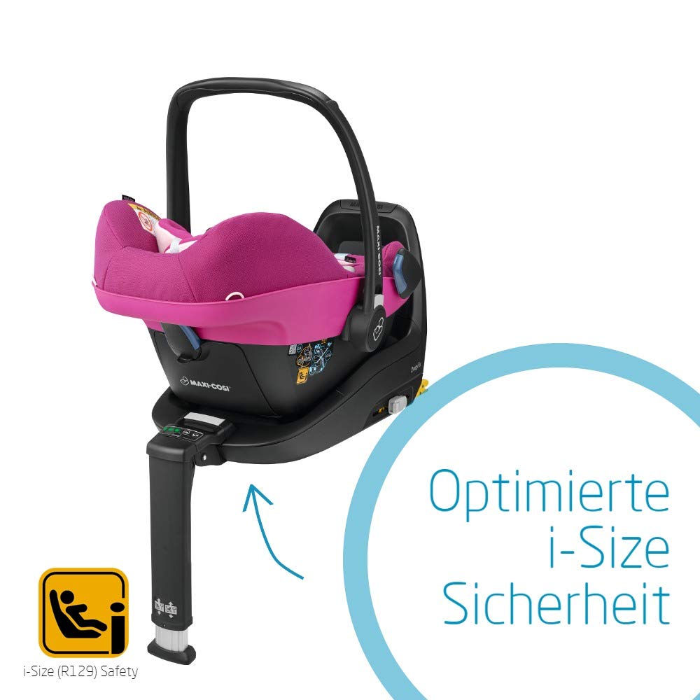Maxi-Cosi Pebble Plus i-Size Babyschale, Gruppe 0+ Autositz für Babys, inkl. Sitzverkleinerer, nutzbar ab der Geburt bis ca. 12 Monate (0-13 kg / 45-75 cm), Frequency Pink, pink - Meloni2