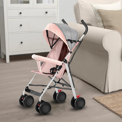 Kinderbuggy, Klein Zusammenklappbar Kinderwagen,Rücken und Fußstützenverstellung,Hinterradbremse,5-Punkt-Gurt,Einfaches Ein-Hand-Falten,Baby Reisebuggy