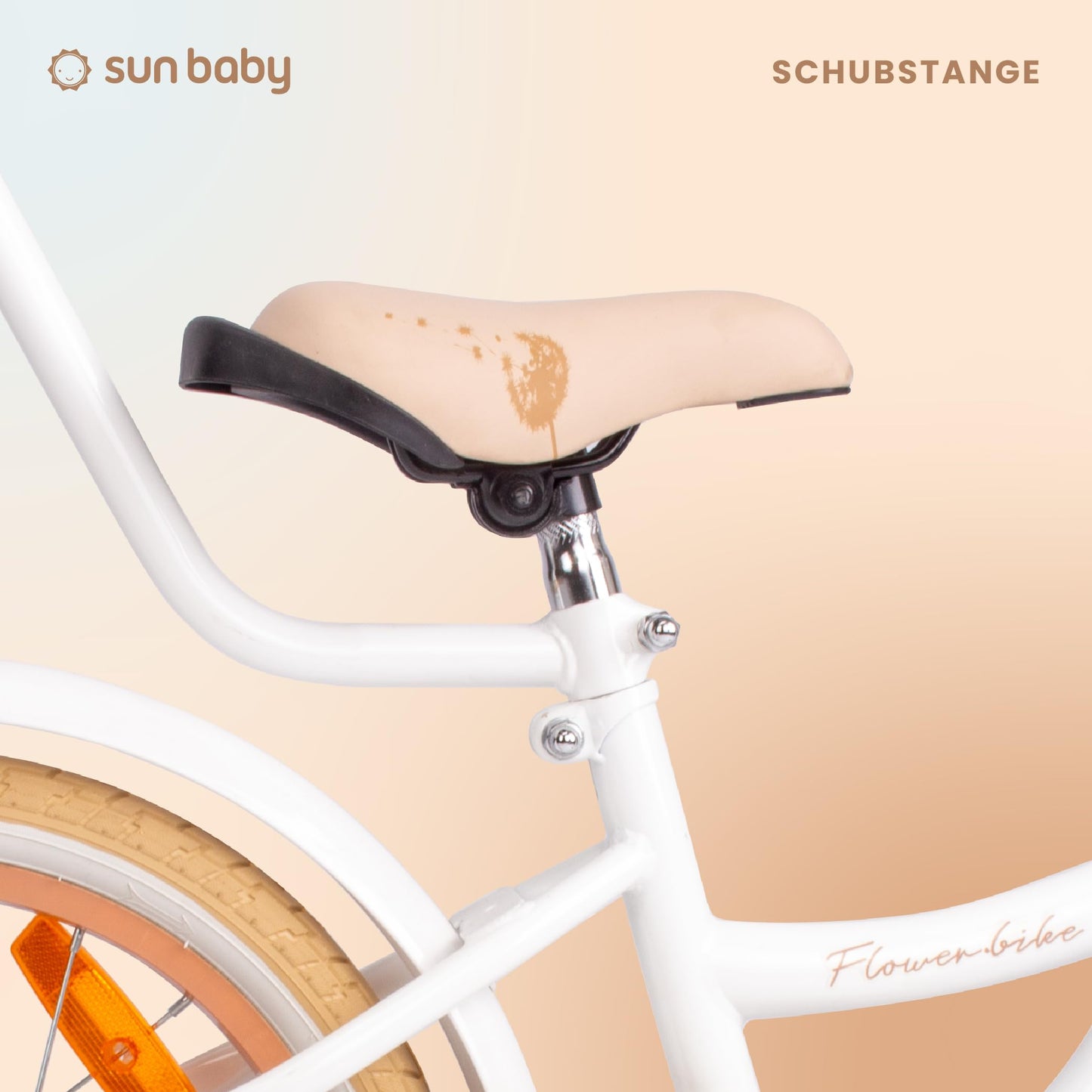 sun baby Mädchenfahrrad Flower Bike Radgröße zur Auswahl, mit Abnehmbarer Schubstange, Kinderfahrrad für Mädchen von 2 bis 6 Jahre