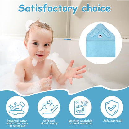 Aolso Hooded Towel Baby, 80 x 80 cm Baby Towel Hood, Baby Wash Cloth, Coral Fleece Baby Towel with Hood for Newborns, Soft and Super Absorbent, Unisex (Grey Elephant)