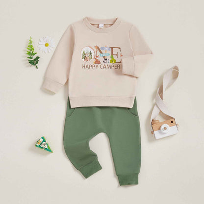 Geagodelia 1st Year Birthday Outfit Baby Boy Clothing Set Long Sleeve Sweatshirt and Trousers Clothing Sets for Boys