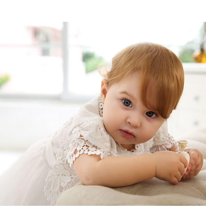 Baby Mädchen Weiße Taufe Kleid mit Kapuze Neugeborene Taufe Kleid Spitze Kleid für Hochzeit Geburtstag