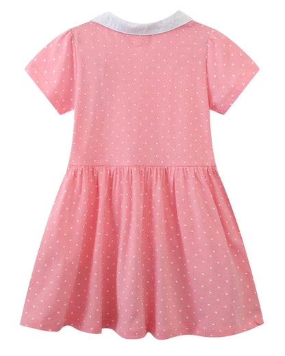 Beilei Creations Mädchen Kleider Kurzarm Baumwolle Kinder Kleid Süßes Muster Gr.85-140