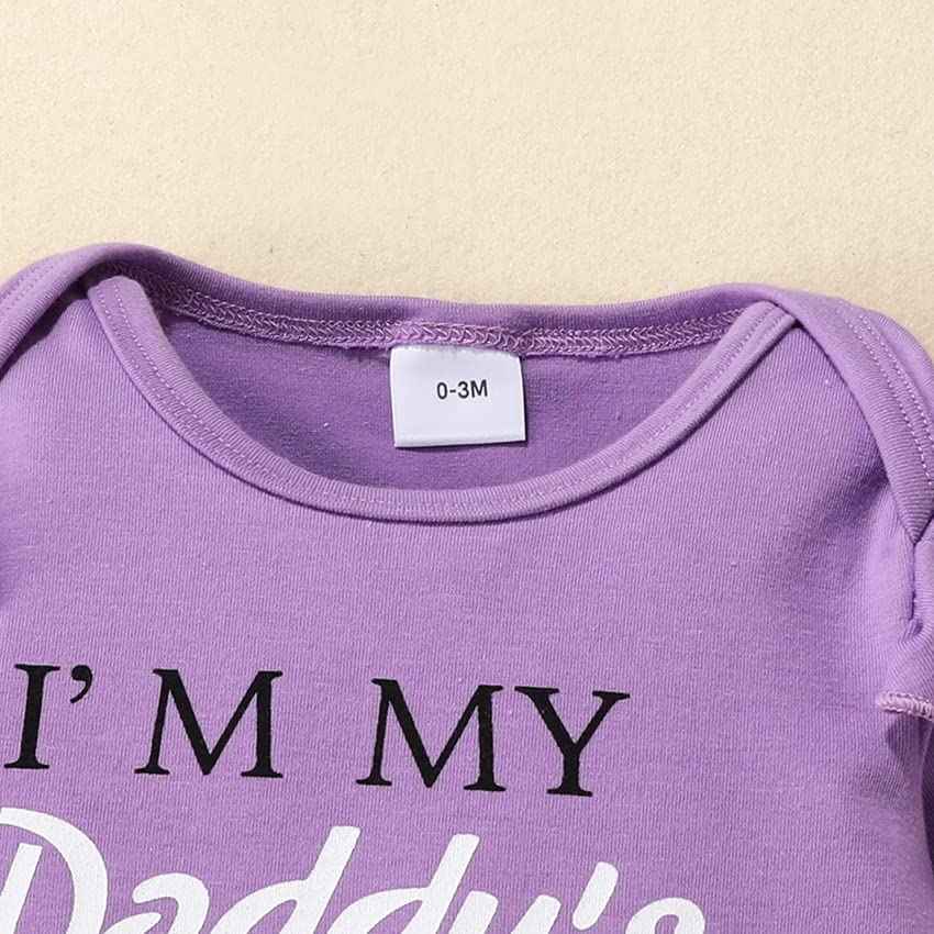 UUAISSO Neugeborenes Baby Mädchen Kleidung Papas Mädchen Langarm Tops Blumenhosen Sets Stirnband Säuglingsmädchen Herbst Outfits