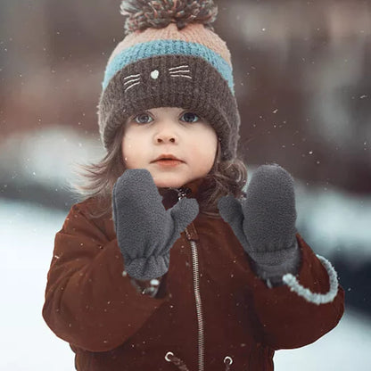 SEYUFN Baby Winter Gloves Fleece Lining Toddler Boys Warm Soft Baby Girls Adjustable Gloves Outdoor Gloves