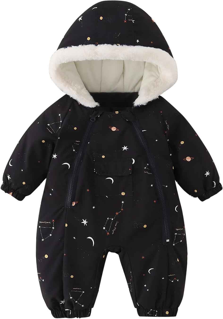 JiAmy Baby Winter Jumpsuit, Baby Boys Girls Winter Romper Newborn Warm Jumpsuit Toddler Windproof and Thick Jumpsuit for 0-24 Months
