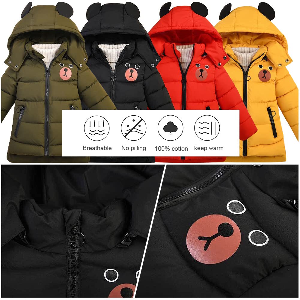 Sxshun Boy's Winter Jacket with Removable Hood Thickened Outdoor Jacket Winter Coat Down Jacket