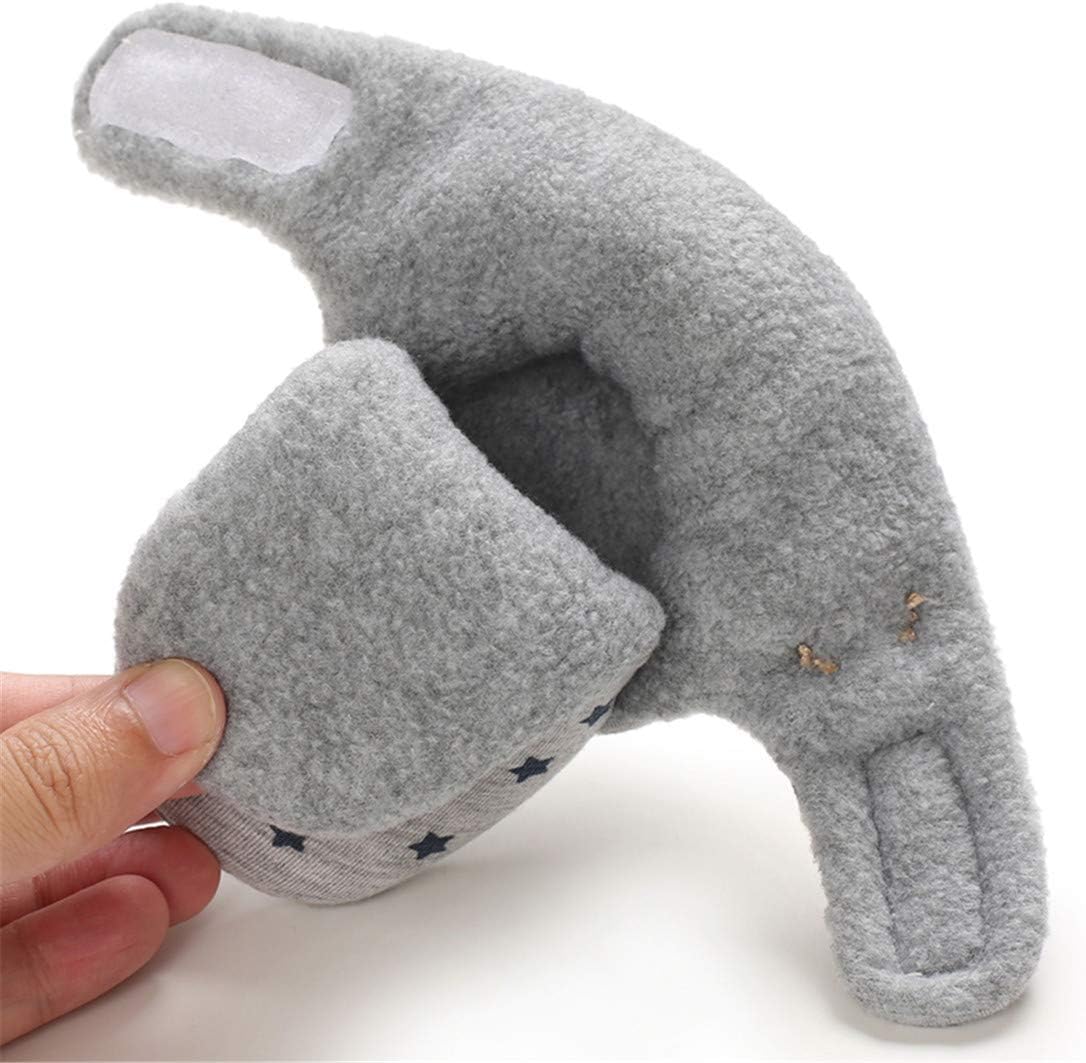 EDOTON Unisex-Baby Neugeborenes Fleece Booties, Baby Jungen Mädchen Weiche Sohlen Streifen Bootie Kleinkind Stiefel Niedlich Stiefel Socke Einstellbar