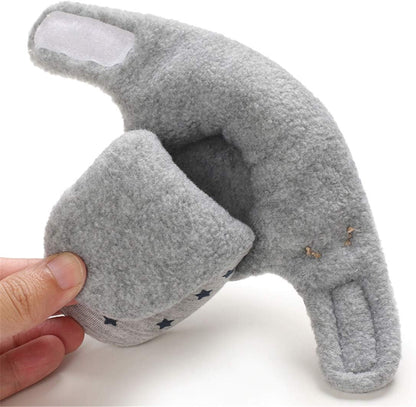 EDOTON Unisex-Baby Neugeborenes Fleece Booties, Baby Jungen Mädchen Weiche Sohlen Streifen Bootie Kleinkind Stiefel Niedlich Stiefel Socke Einstellbar