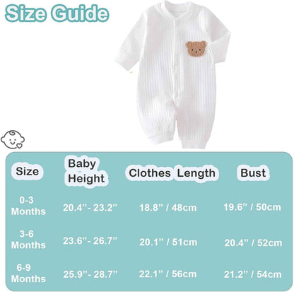 KeCool Unisex Baby Clothing Newborn 100% Cotton Soft Long Sleeve Romper Baby Bodysuits Newborn Clothes for Boys and Girls, Comfortable Baby Romper Newborn Clothing Boys Girls