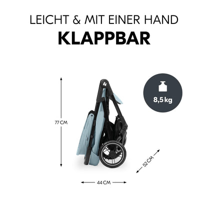 hauck 3in1 Kinderwagen Set Shop N Care Trio Set inkl. Buggy, Babywanne, Babyschale ab Geburt bis 22 kg, Klein Zusammenklappbar, Liegefunktion, Getränkehalter & Tablett, UV-Schutz 50+ (Grey)
