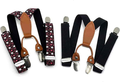 Pack of 2 Children's Braces 4 Clips Y-Shape – 2.5 cm Wide
