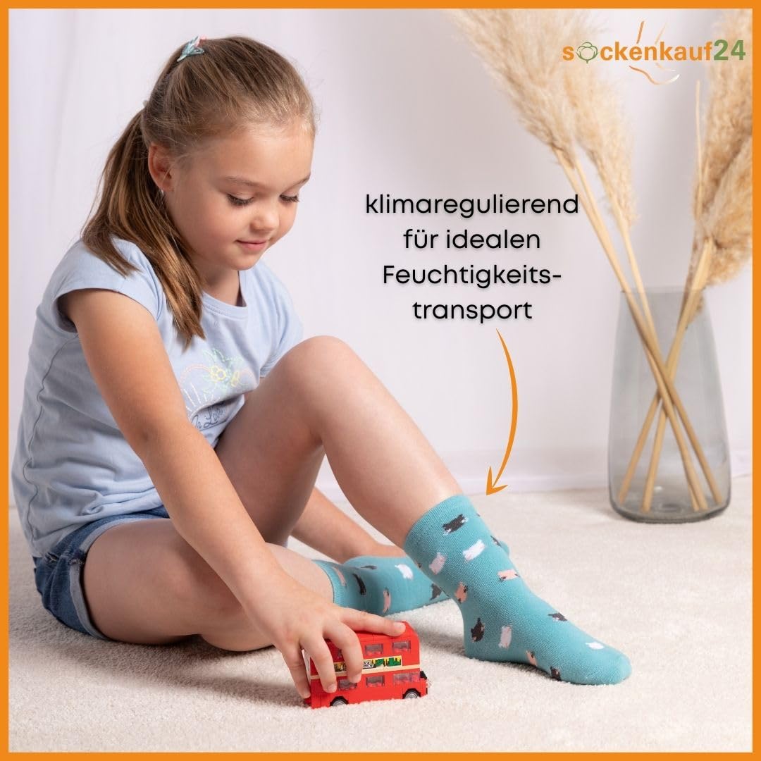 10 Paar Kinder Socken Jungen & Mädchen Baumwolle Kindersocken