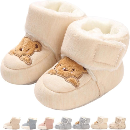 Baby Winter Shoes Warm Baby Shoes Winter Non-Slip Adjustable Newborn Snow Shoes First Walking Shoes Lined Thermal Fleece Crawling Shoes Slippers Winter Boots 0-18 Months 