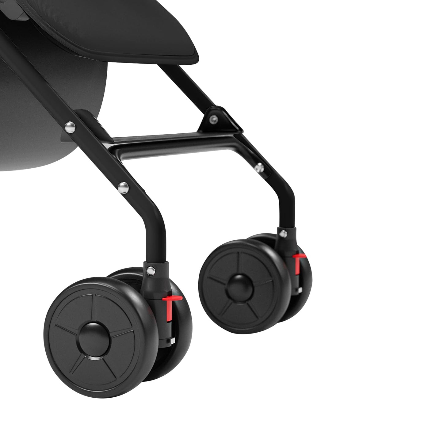 Buggy für Babys, ultraleicht, kompakt, faltbar und neigbar, von Geburt bis 25 kg, mit Trolley-System, Regenschutz inklusive, ausziehbarer Haube, C-schwarz