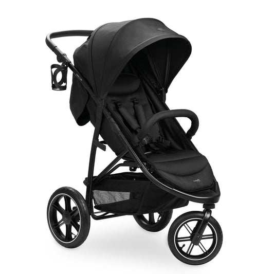 hauck Buggy Rapid 3R für Kinder bis 22 kg, Gummi Reifen, Klein Zusammenklappbar, UV-Schutz 50+, mit Schlaffunktion ab Geburt, Höhenverstellbarer Schieber, Großer Korb bis 3 kg (Black)