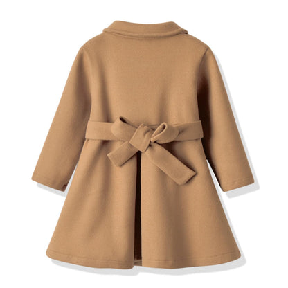 Kleinkind Baby Mädchen Kleidung Jacke Mantel Langarm Plain Knöpfe Kleid Mantel Herbst Outfit