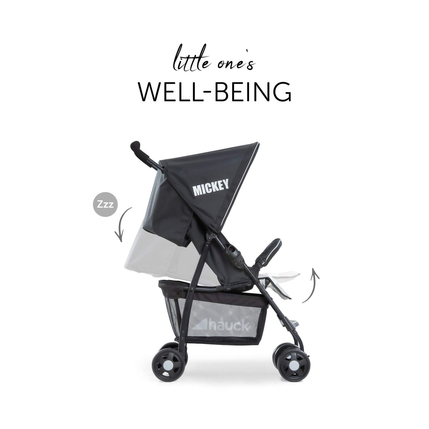 Hauck Lightweight Stroller up to 18 kg with reclining function from birth, small foldaway, sun canopy, large basket