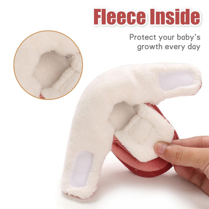 Baby Newborn Fleece Bootie, Winter Warm Non-Slip Soft Sole Winter Shoes, Sock Shoes, Cute Adjustable Crawling Shoes, Prewalker Boots for Girls and Boys, Toddler Size 0-18 Months