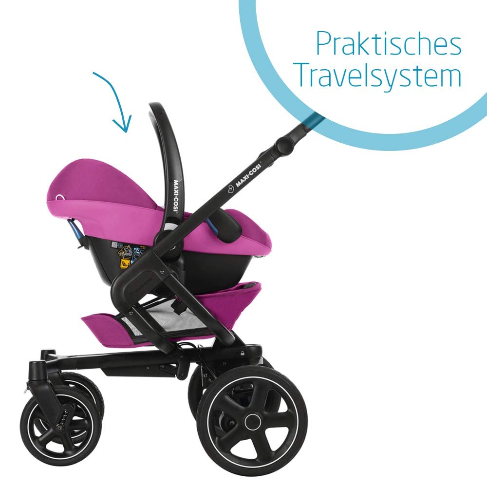 Maxi-Cosi Pebble Plus i-Size Babyschale, Gruppe 0+ Autositz für Babys, inkl. Sitzverkleinerer, nutzbar ab der Geburt bis ca. 12 Monate (0-13 kg / 45-75 cm), Frequency Pink, pink - Meloni2