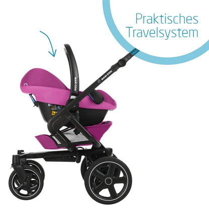 Maxi-Cosi Pebble Plus i-Size Babyschale, Gruppe 0+ Autositz für Babys, inkl. Sitzverkleinerer, nutzbar ab der Geburt bis ca. 12 Monate (0-13 kg / 45-75 cm), Frequency Pink, pink - Meloni2
