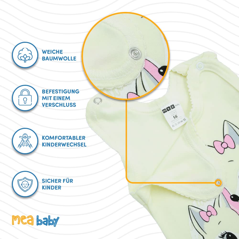 MEA BABY Unisex Baby Romper with Print 100% Cotton Pack of 5 Baby Romper for Girls Baby Romper for Boys