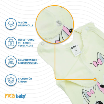 MEA BABY Unisex Baby Romper with Print 100% Cotton Pack of 5 Baby Romper for Girls Baby Romper for Boys
